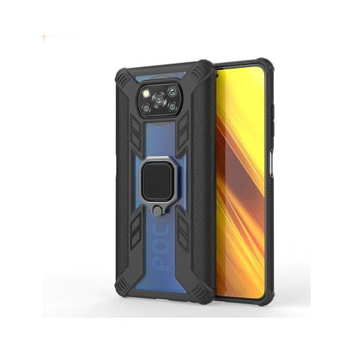 For Xiaomi Pocophone Poco X3 NFC Case Hard PC With Stand Ring Armor shockproof protective Back Cover case for xiaomi poco x3 nfc