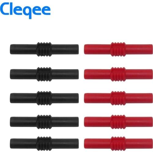 Cleqee P7023 10pcs 4mm banana socket female adapter extension Insulated Banana plug Coupler