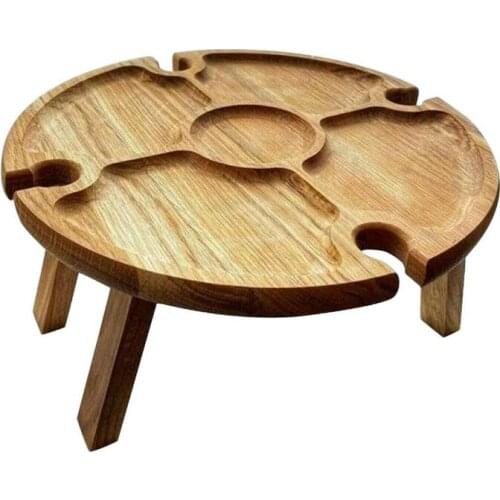 Wooden Outdoor Portable Firmly Table And Chair Leisure Table And Chair Fruit Table Wine Rack Picnic Desk Easy To Carry Supplies