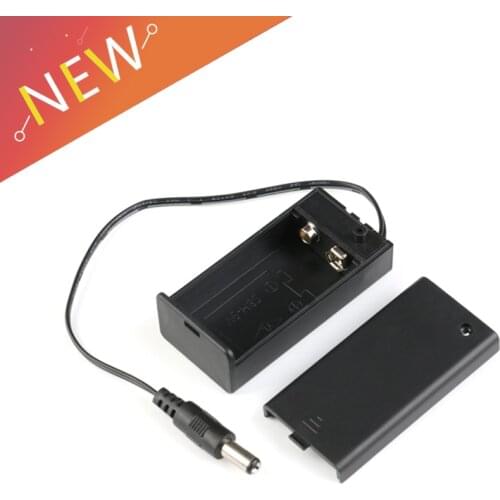 9V Battery Holder Box Case Wire With DC Plug 5.5x2.1mm 6F22 Connector Battery Holder With Lead Wire