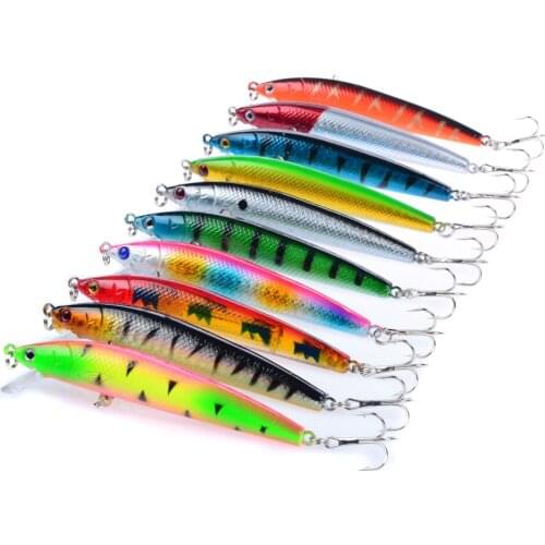 10 pcs/lot 8.5G Laser Minnow Fishing Lure Floating 9.5CM Wobblers Artificial Bait Hard Crankbaits