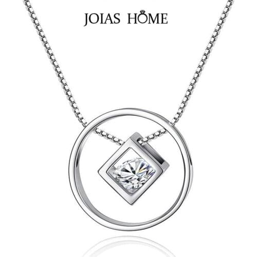 JoiasHome Fashion 925 Sterling Silver Necklace Japan and South Korea Guardian Rubiks Cube Pendant Dinner Party Gift