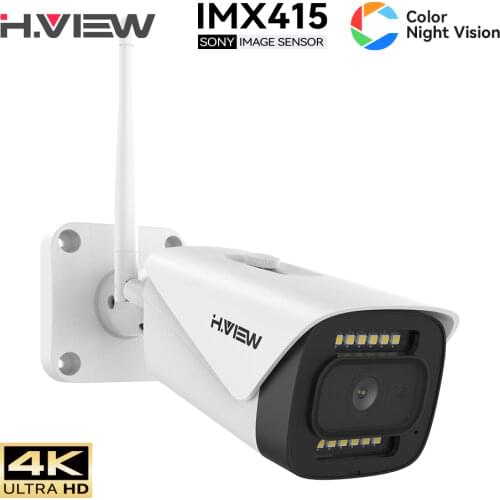 H.View Full Color Night Vision 8Mp 4K Ip Camera Wifi 6Mp Cctv Security Cameras Outdoor Audio Video Surveillance Sd Card Slot