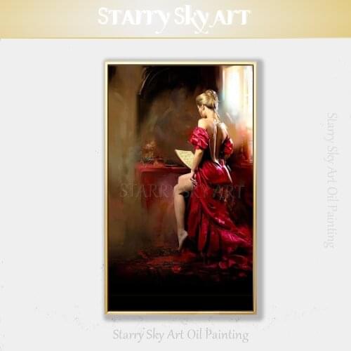 Pure Handmade High Quality Impressionist Sexy Lady Figure Oil Painting on Canvas Luxury Wall Painting Sexy Lady Back Painting