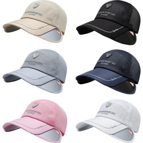 Unisex Summer Sun Hat Visor Caps Retractable Scalable Brim Baseball Cap UV Protection Beach Sun Visor Hats