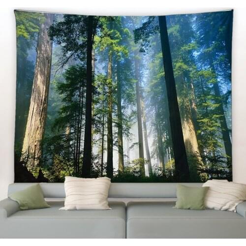 Beautiful Natural Forest Big Tapestry Autumn Landscape Hippie Wall Hanging Bohemian Tapestries Bedroom Living Art Decor Blanket