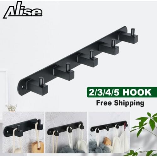 Towel Robe Hook Bathroom Towel Hook Towels Bag Hat Hook Door Hanger 3M Wall Mounted Clothes Coat Hook 2-5Hook Bathroom Hardware