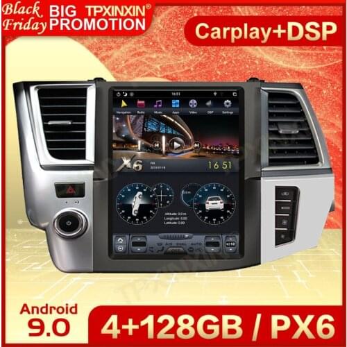 Carplay 2 Din Android 9 Tesla Stereo For Toyota Highlander 2014 2015 2016 2017 2018 GPS BT Video Radio Receiver Player Head Unit