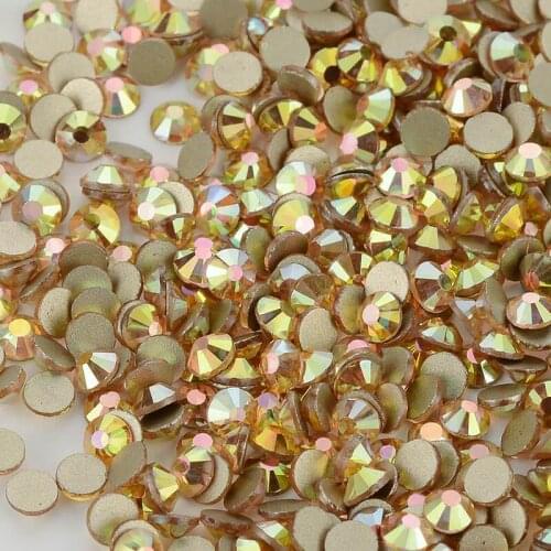 Metal Sunlight Effects Crystal FlatBack Glass Rhinestones Non-HotFix Nail Art Crystal Decorations Flat Back Rhinestones Crystal