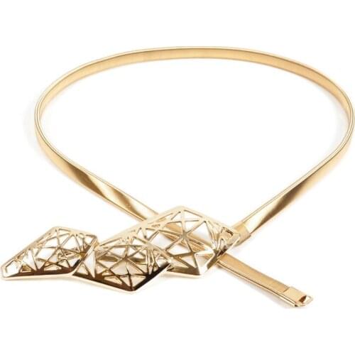 Ma'am Metal Belt Women Fashion Joker Degree Of Tightness Spring Type Decoration Waist Chain Irregular shape Dress Accessories