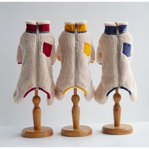 Soft Plush Dog Jumpsuit Winter Warm Dog Clothes For Small Dogs Chihuahua Pug Pet French Bulldog Four Legged Clothing Dog Outfits