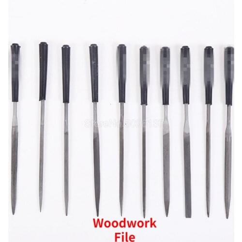 Needle File Set For Jeweler Wood Carving Craft Metal Glass Stone Tool Stainless Steel Dinnerware Black Gold Cutlery Spoon Fork