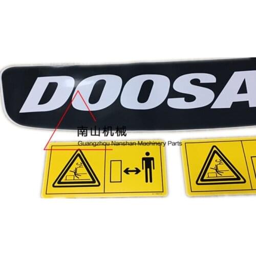 Free shipping for Daewoo Doosan DX55 60 75 88-9C Rear Weight Sticker Mark Color Bar Dangerous Sticker excavator parts