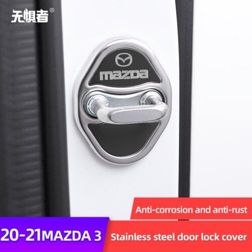 Car Door Lock Cover Sticker for Mazda 3 Protection Case Badge Decal Accessories