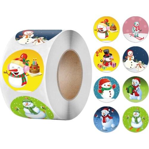 50-500pcs Cartoons Merry Christmas Stickers Round Stickers For Children Gift Decor Labels Scrapbooking Stationery Sticker