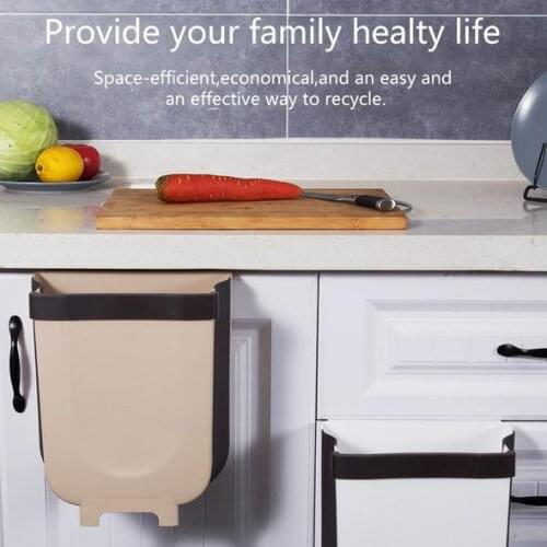 Wall Mounted Folding Waste Bin Creative Kitchen Folding Trash Can Hanging Collapsible Garbage For Cabinet Car or Bedroom
