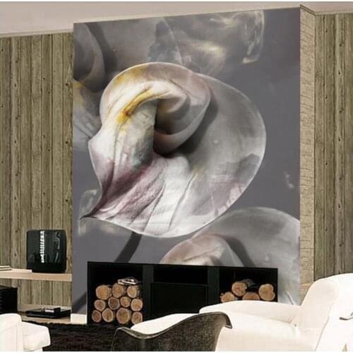 13471951Custom 3D wallpaper mural modern abstract black and white lily flower living room porch background wall decoration mural