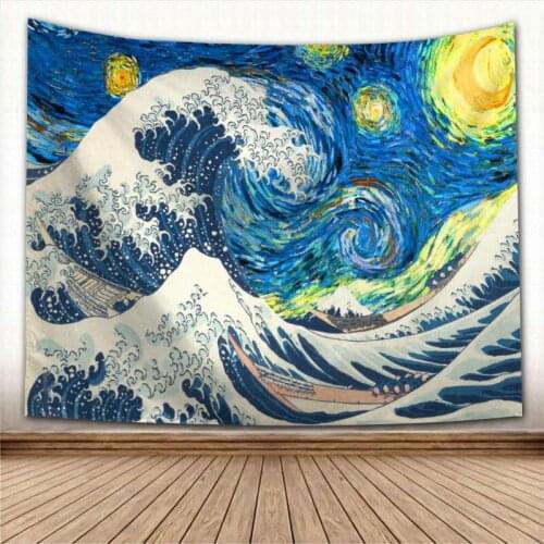 Great Wave Of Kanagawa Wall Hanging Tapestry Home Party Decorative Tapestries Photo Background Cloth Table Cloth Wall Tapestry