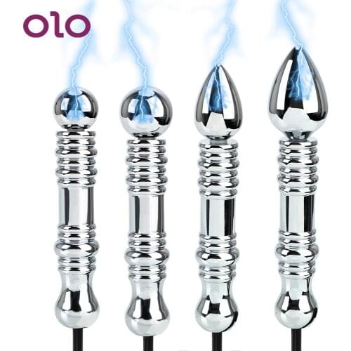 OLO Electric Shock Anal Plug Electro Butt Plug Masturbation Therapy Massager Medical Themed Toys Sex Toys for Men Women