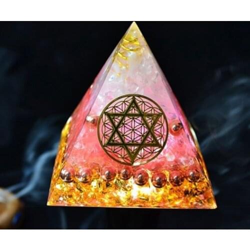 AURA REIKI Orgonite Energy Pyramid Helps Love Bring Good Luck To Change Magnetic Field Resin Decorative Craft Jewelry Gift