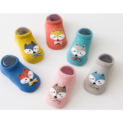 Autumn Winter Cotton Baby Boys Girls Low Cut Ankle Socks Rubber Non-Slip Floor Socks Cartoon Kids firstwalker Spring Shoes