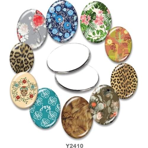 Flower Oval glass cabochon 13x18mm/18x25mm/30x40mm flat back Making findings TRY2410
