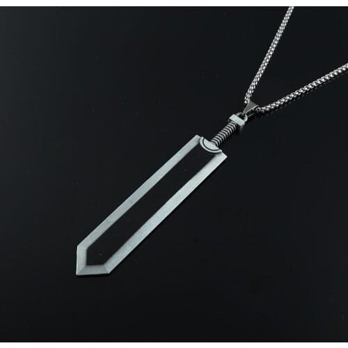 Game Berserk Guts Necklace Legend Warrior Weapons Sword Pendant Chains Necklaces Long Necklace For Women Men Jewelry Accessories