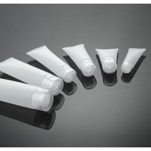 50g Cosmetic Empty White Clear Soft Tube Frosted Bottle Makeup Cream Lotion Shampoo Container with Cap