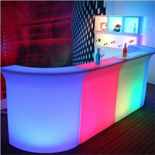 Modern commercial lighting Color Changing Rechargeable PE LED high cocktail bar tables counter of BAR display cabinets