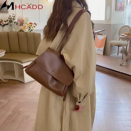 PU Leather Flap Crossbody Bags for Women Vintage Big Capacity Shoulder Bag Wide Strap Female Luxury Handbags Bags Designer