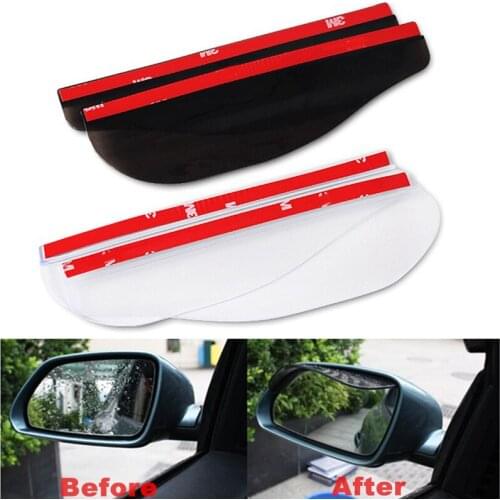 Youwinme Universal 2pcs Eyebrow Car Mirror Side Shield Visor Shade Water Sun Rain For Car Auto Truck Rear View