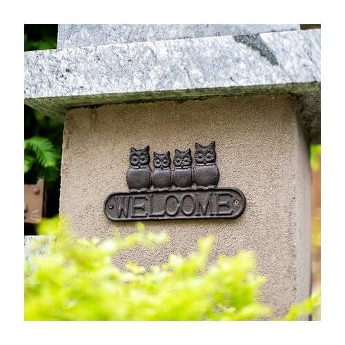 Iron house number, cast iron welcome card, European style retro decoration shop garden garden crafts