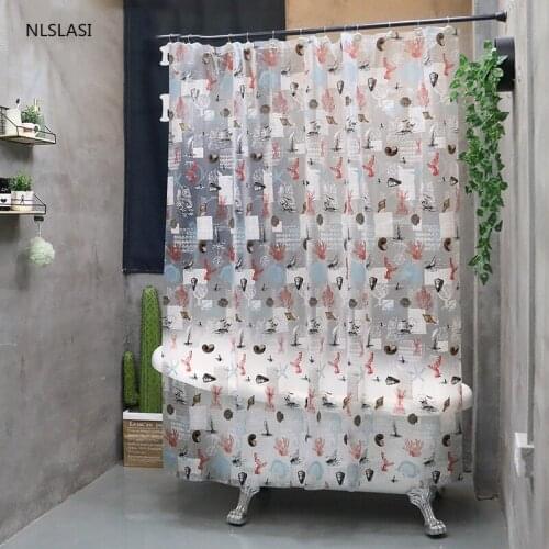 180cmX180cm 1pc Creative Printing EVA Anti-mold Thickening Shower Curtain Bathroom Accessories Waterproof Curtains with Hooks