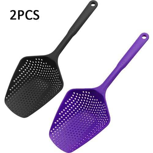 2Pcs Plastic Scoop Colander Kitchen Accessories Gadgets Drain Veggies Water Scoop Portable Home Cooking Tools