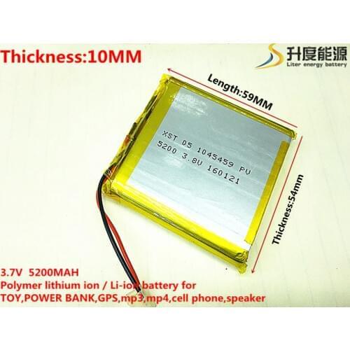 3.7V 5200mAh 105459 Lithium Polymer Li-Po li ion Rechargeable Battery cells For Mp3 MP4 MP5 GPS