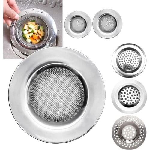 5PCS Kitchen Stainless Steel Sink Filter Bathtub Hair Catcher Stopper Shower Drain Hole Filter Trap Metal Sink Strainer relaxing