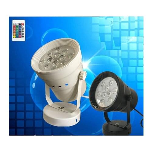 6pcs 12W RGB LED Spotlight KTV stage background lamp Wedding Colorful Party decoration LED Light 220v with plug White/warm white