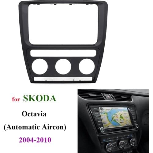 2 DIN Car Radio Dashboard Audio Panel Fascia Frame for Skoda Octavia (Automatic Aircon) 2004 2005 2006 2007 2008 2009 2010