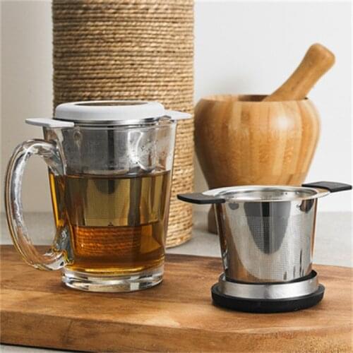Tea tea strainer metal stainless steel tea infuser binaural cup type travel tea leaking tea set accessories