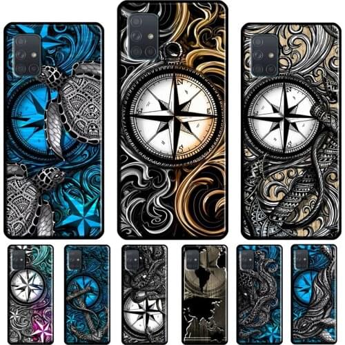 Sailing compass nautical Sea turtle For Samsung A12 A32 A42 A52 A72 A21S A20e A11 A31 A41 A51 A71 A10 A40 A50 A70 Phone Case