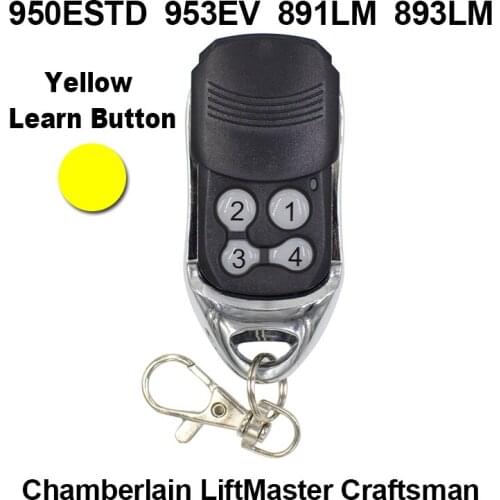 Chamberlain LiftMaster Craftsman 953EV 950ESTD 893LM Garage Door Remote Opener 891LM Door Remote Remote Yellow Learn Button