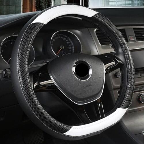 D Shape Micro Fiber Leather Car Steering Wheels Covers 38CM/15'' Steering Wheel Hubs For VW GOLF 7 2015 POLO JATTA Car Styling