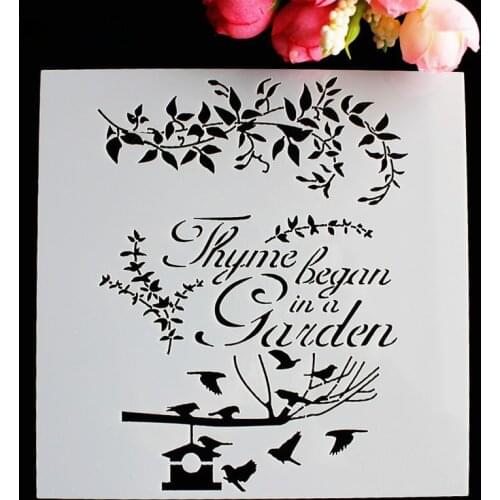 DIY Bird Flower Spray Pattern Layered Mold Painting Wedding Cake Embossed Photo Album Card Decoration Template Baking Tools
