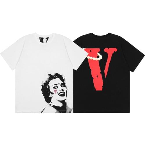 VLONE short-sleeved female couple loose street T-shirt hip-hop trend mens cotton casual letter printing V656959