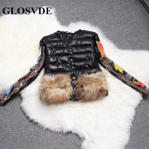 Женские парки с натуральным мехом GLOSVDE China At AliExpress