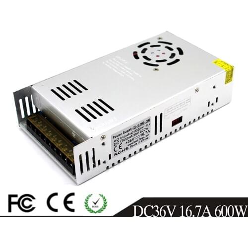 Power Supply Swiching DC12V 24V 36V 48V 60V 18V 30V 42V 600W Lighting Transformers 110V 220V AC-DC SMPS for Light CCTV Stepper
