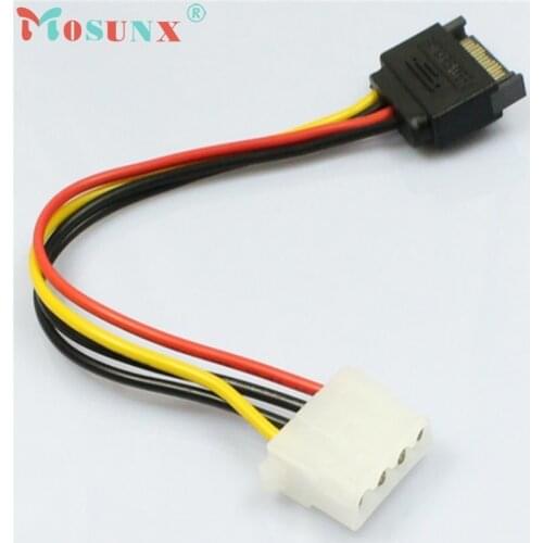 15 Pin SATA Male to 4 Pin Molex Female IDE HDD Power Hard Drive Cable_KXL0220