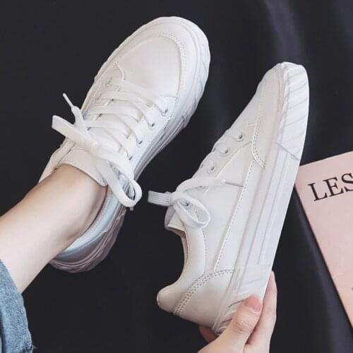 White Men Vulcanize Shoes Women Fashion Lightweight Platform Sneakers Lace-up Walking Sports Shoes Outdoor Flats Casual Shoes