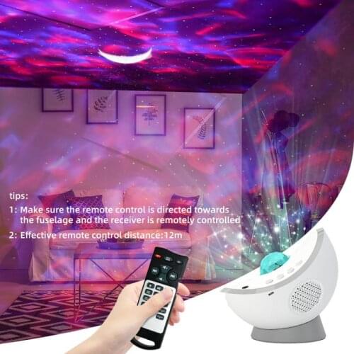 Starry Sky Galaxy Projector Lamp USB Charging Bluetooth Music Night Light Water Wave Rotatable Projection Lamp