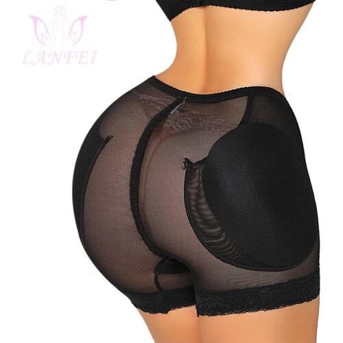 LANFEI Women Booty Control Panties with Pad 2PCS Butt Lifter Butt Pads Fake Ass Big Shaper Push Up Hip Enhancer Bottom Shapewear